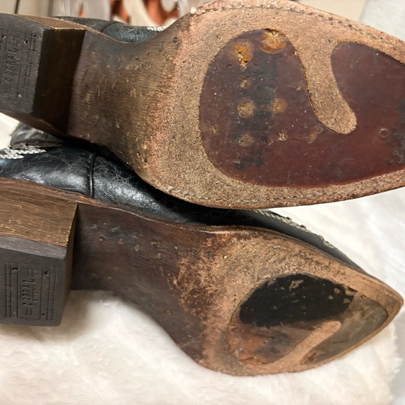 Corral A1048 Black Turquoise Wing Cross Studded Snip Toe Cowgirl Boots 9.5M - Picture 12 of 14